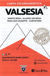 Wandelkaart  Valsesia Val Monte Rosa | Geo4Map kaart 4 | 1:25.000 | ISBN 9788899606107
