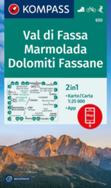 Wandelkaart Val di Fassa, Marmolada, Dolomiti Fassane | Kompass 650 | 1:25.000 | ISBN 9783991540700