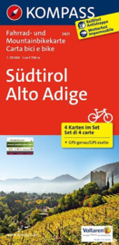 Fietskaart Zuid Tirol - 4-delige set | Kompass 3401 | 1:70.000 | ISBN 9783850261456