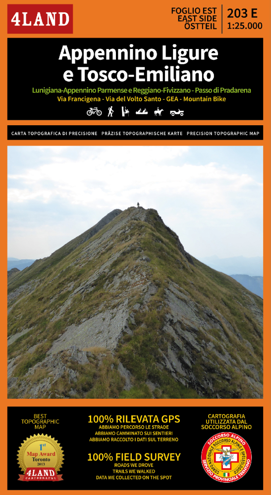Wandelkaart Appennino Ligure e Tosco-Emiliano  | 4Land | (set-203 E&W) 1:25.000