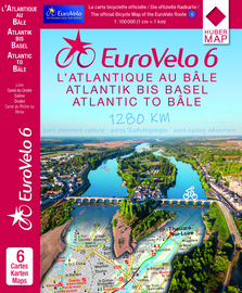 Fietsgids - Fietskaarten Eurovelo 6 - van de Atlantische kust naar Basel | Hubert Verlag | ISBN 9783943752007