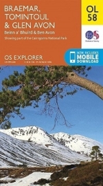 Wandelkaart Braemar, Tomintoul & Glen Avon | Ordnance Survey Explorer maps 58 | 1:25.000 | ISBN 9780319242971