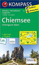 Wandelkaart Chiemsee , Simssee |  Kompass 10 | 1:50.000 | ISBN 9783850264488
