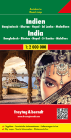 Wegenkaart India - Nepal - Bangladesh | Freytag & Berndt | 1:2 miljoen | ISBN 9783707913897