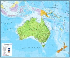 Wandkaart Australië - Australasia papier | Maps International | 1:7 miljoen | ISBN 9781904892014
