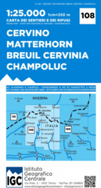 Wandelkaart Matterhorn - Breuil-Cervinia | IGC nr. 108 | 1:25.000 | ISBN 9788896455692