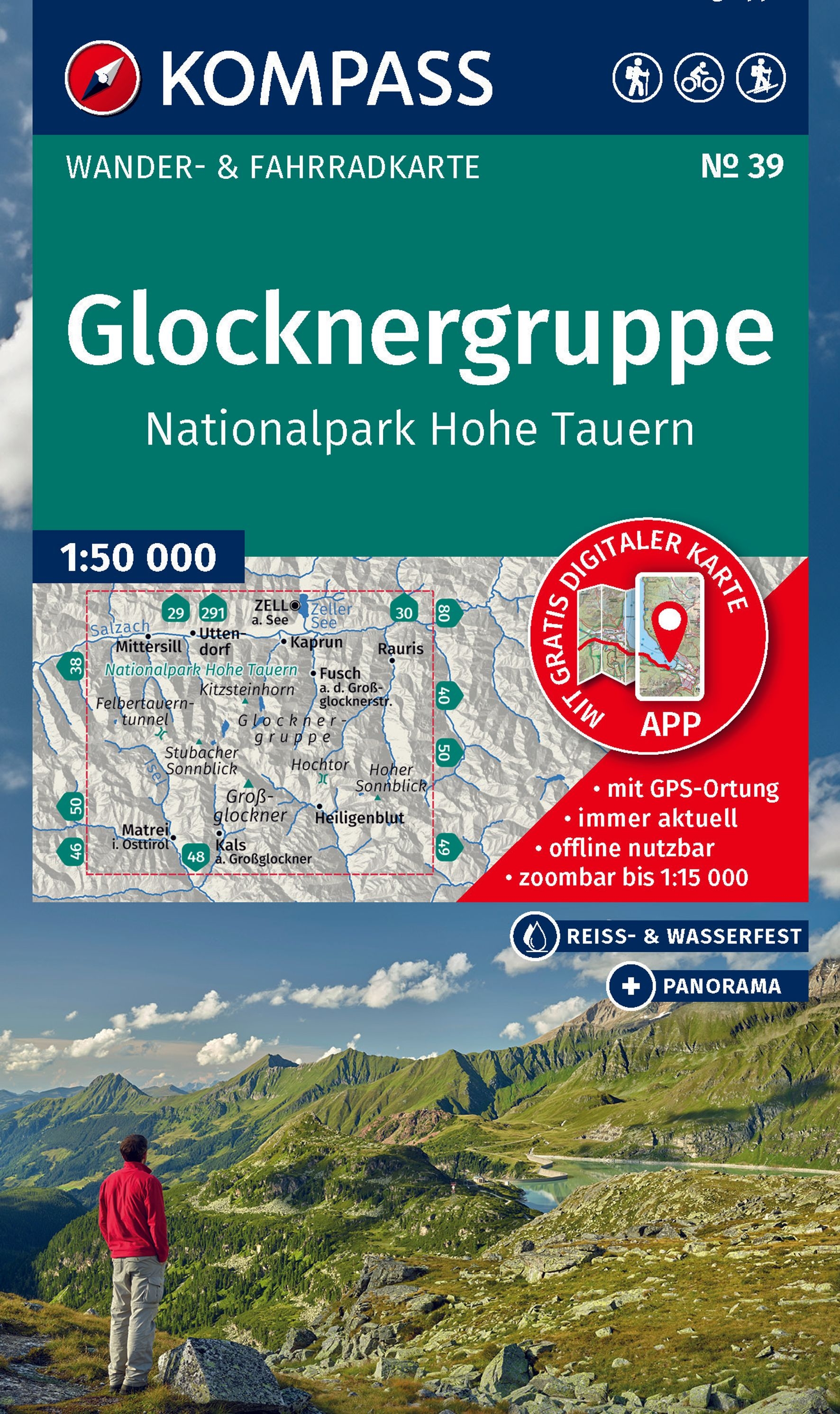 Wandelkaart Glocknergruppe | Kompass 39 | 1:50.000 | ISBN 9783991542919