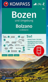 Wandelkaart Bozen und Umgebung : Bolzano e dintorni | Kompass 54 | 1:50.000 | ISBN 9783990447079
