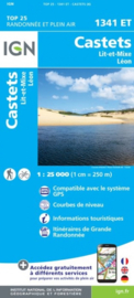 Wandelkaart Castets, St-Girons, Moliets-et-Maa, Leon, Lit-et-Mixe | Franse Atlantische Kust | IGN 1341ET - IGN 1341 ET | ISBN 9782758545231