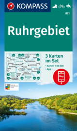 Wandelkaart Ruhrgebiet - 3 delige set | Kompass 821 | 1:50.000 | ISBN 9783991219972