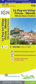 Wegenkaart - Fietskaart Le Puy en Velay - Privas | Auvergne / Haute-Loire | IGN 156 | ISBN 9782758547686