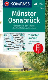 Wandelkaart Münster - Osnabrück | Kompass 863 - 2-delige set | 1:50.000 | ISBN 9783991542186