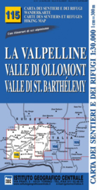 Wandelkaart La Valpelline - Valle di Ollomont |  IGC nr. 115 | 1:25.000 | ISBN 9788896455456