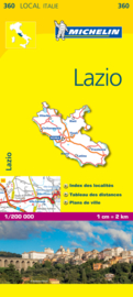 Wegenkaart Lazio nr. 360 | Michelin | 1:200.000 | ISBN 9782067127227