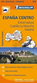 Wegenkaart Extremadura - Castilla La Mancha - Madrid - Toledo - Mérida | Michelin 576 | 1:400.000 | ISBN 9782067184329