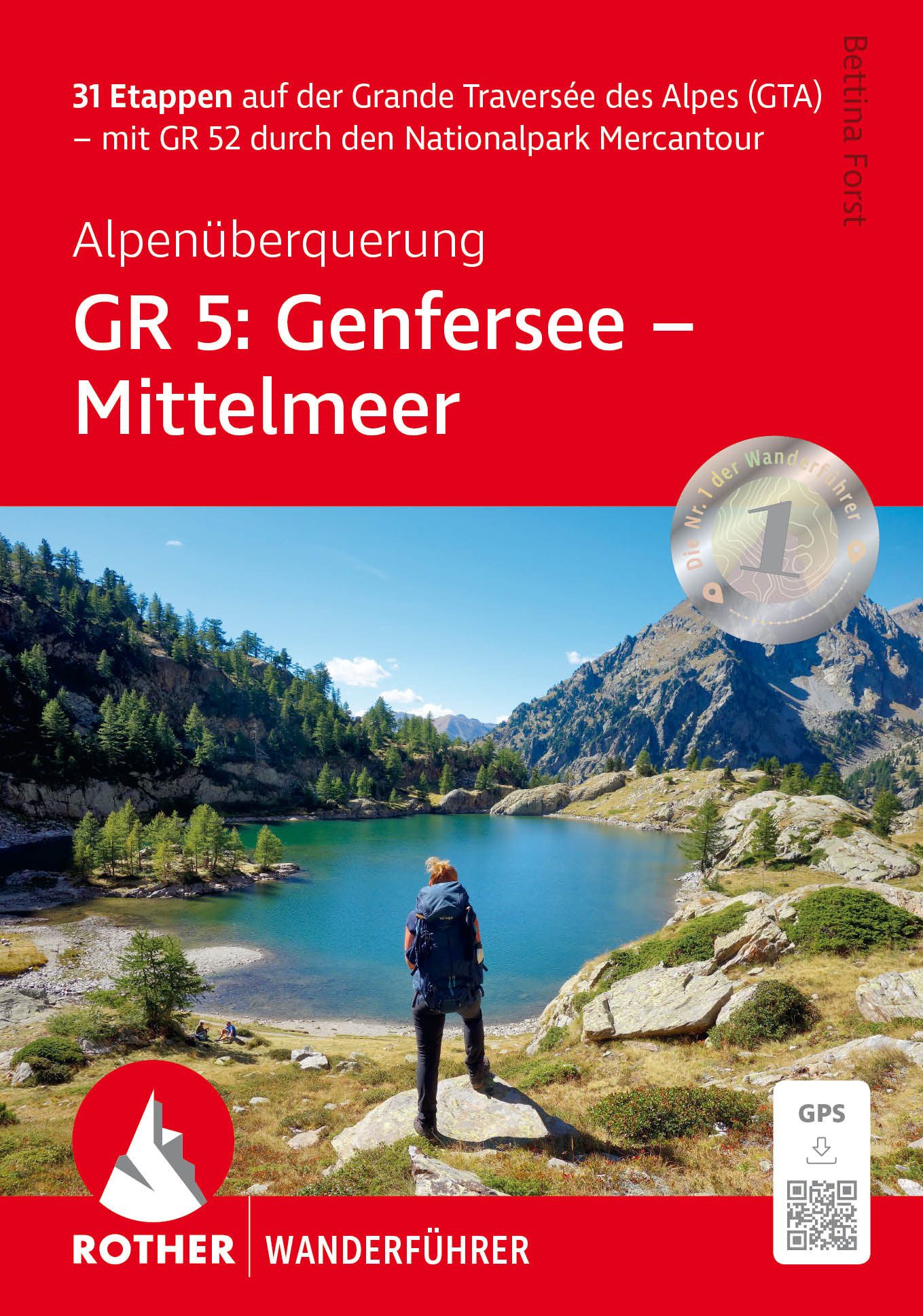 Wandelgids GR5 Trail Genfersee- Mittelmeer | Rother Verlag | Mercantour | ISBN 9783763348886