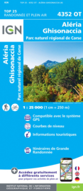 Wandelkaart Aleria, Vezzani, Ghisonaccia, PNR de la Corse  | Corsica -  IGN 4352OT - 4352 OT