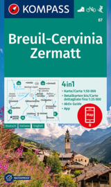 Wandelkaart Breuil - Cervinia - Zermatt | Kompass 87 | 1:50.000 | ISBN 9783991212256