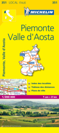Wegenkaart Piemonte , Valle d`Aosta | Michelin nr. 351 | 1:200.000 | ISBN 9782067127135