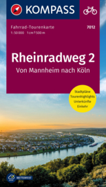 Fietskaart Rheinradweg 2 : Mannheim - Keulen | Kompass 7012 | 1: 50.000 | ISBN 9783991216193