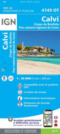Wandelkaart Calvi, Cirque de Bonifatu, PNR de la Corse, Caleria, Algojola | IGN 4149OT - IGN 4149 OT