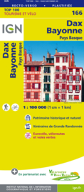 Wegenkaart - Landkaart - fietskaart Dax - Bayonne - Oloron Ste. Marie - Pamplona - Pyreneeën | IGN 166 | 1:100.000 | ISBN 9782758543831