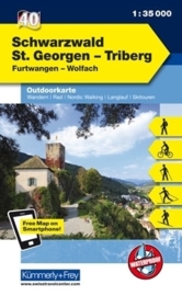Wandelkaart Schwarzwald St. Georgen, Triberg  | Kümmerly & Frey 40 | 1:35.000 | ISBN 9783259009949