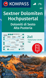 Wandelkaart Sextener Dolomiten - Hochpustertal | Kompass 657 | 1:25.000 | ISBN 9783991540366