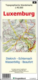 Wandelkaart Echternach -Wasserbillig / Mullerthal | Projekt Nord | 1:40.000 | ISBN 2000000005232