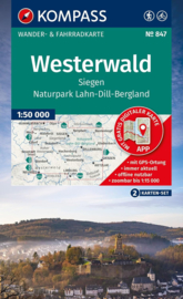 Wandelkaart Westerwald, Sieg, Naturpark Lahn-Dill-Bergland | Kompass 847 - 2 delige set | 1:50.000 | ISBN 9783991546405