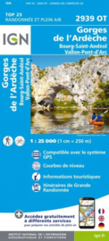 Wandelkaart Gorges de l Ardèche, Bourg-St-Andéol, Vallon-Pont-d`Arc Ardeche | Ardeche | IGN 2939 OT - IGN 2939OT | ISBN 9782758542827