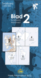 Topografische kaart Spitsbergen NW  Blad 2 | Norsk Polarinstitutt | 1:250.000 | ISBN 7046660088760