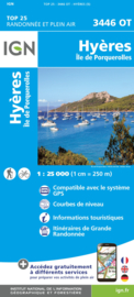 Wandelkaart Hyères, Île de Porquerolles, Giens, Carqueiranne, La Londe-les-Maures | Provence | IGN 3446OT - IGN 3446 OT | ISBN 9782758552413