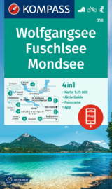 Wandelkaart Wolfgangsee, Fuschlsee, Mondsee | Kompass 018 | 1:25.000 | ISBN 9783991218814