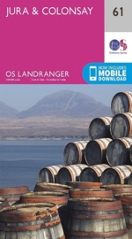 Wandelkaart Jura & Colonsay | Ordnance Survey 61 | 9780319261590