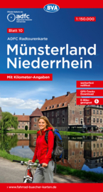 Fietskaart Münsterland / Niederrhein nr. 10 | ADFC | 1:150.000 | ISBN 9783969901328