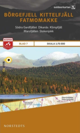 Wandelkaart Börgefjell - Kittelfjäll - Fatmomakke -  outdoor fjall 07 | Norsteds | 1:75.000 | ISBN 9789113068190