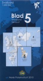 Topografische kaart Spitsbergen ZO Blad 5 | Norsk Polarinstitutt | 1:250.000 | ISBN 7046660088795