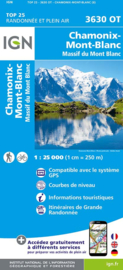 Wandelkaart Chamonix, Massif du Mont Blanc, Argentiere, Tunnel du Mont-Blanc - Chamonix | Mont Blanc gebied |  IGN 3630OT -  IGN 3630 OT | ISBN 9782758554172