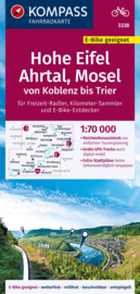 Fietskaart Hohe Eifel, Ahrtal, Mosel | Kompass 3338 | 1:70.000 | ISBN 9783991540304