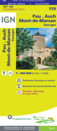 Wegenkaart - Landkaart - fietskaart Pau -Mont-de-Marsan, Tarbes - Auch - Mirande - Pau | IGN 159 | 1:100.000 | ISBN 9782758547709