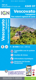 Wandelkaart Vescovato, Castagnicca, Borgo, Pietralba | Corsica - IGN 4349OT - 4349 OT