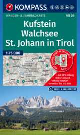 Wandelkaart Kufstein - Walchsee - St. Johann im Tirol - Wilde Kaiser | Kompass 09 | 1:25.000 | ISBN 9783991544524