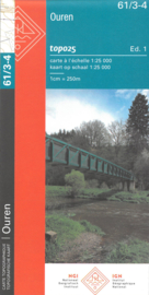 Topografische kaart Belgie NGI 61 / 3-4  Ouren - Oberhausen | 1:25.000 - ISBN 9789462355552