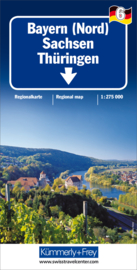 Wegenkaart Bayern Nord - Thüringen - Sachsen Nr. 06 | Kümmerly + Frey | 1:275 000 | ISBN 9783259014691