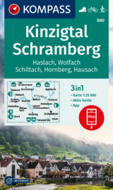 Wandelkaart Kinzigtal-Schramberg | Kompass 880  | 1:25.0000 | ISBN 9783991542322