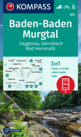 Wandelkaart Baden-Baden-Murgtal | Kompass 872 | 1:25.000 |  ISBN 9783991215776