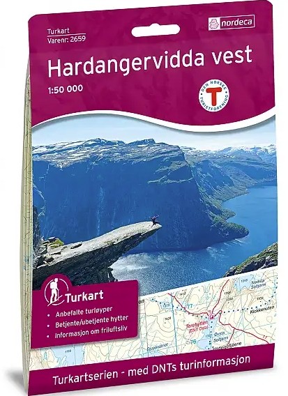 Wandelkaart Hardangervidda West  2659 | Nordeca | 1:50.000 | ISBN 7046660026595