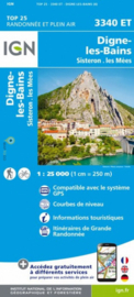 Wandelkaart Digne les Bains, Sisteron, Les Mees | IGN 3340ET - IGN 3340 ET