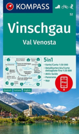 Wandelkaart Vinschgau / Venosta | Kompass 52 | 1:50.000 | ISBN 9783991540533